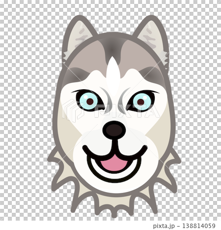Siberian Husky face illustration Siberian Husky face illustration 138814059