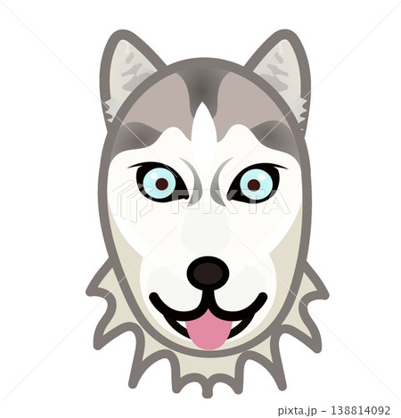 シベリアンハスキーの顔イラスト 138814092