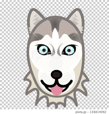 シベリアンハスキーの顔イラスト 138814092