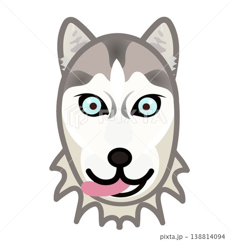 シベリアンハスキーの顔イラスト 138814094
