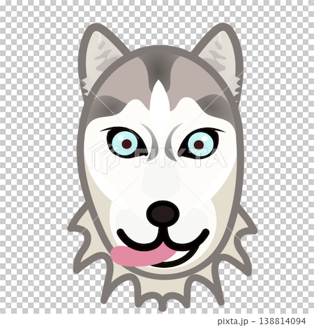 シベリアンハスキーの顔イラスト 138814094