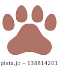 犬や猫などの動物の茶色い足跡のアイコン 138814201