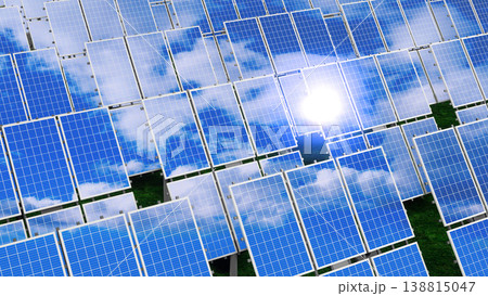 Solar panels - renewable energy concept. 3D rendering Solar panels - renewable energy concept. 3D rendering 138815047