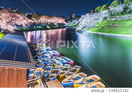 春の千鳥ヶ淵の夜景　夜桜ライトアップイベント「千代田のさくらまつり」【東京都・千代田区】 138815182