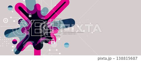Cyber technology protecting data for business and internet project. Cyber technology protecting data for business and internet project. 138815687