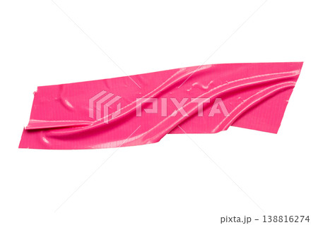 Pink adhesive sticky tape isolated on white background Pink adhesive sticky tape isolated on white background 138816274