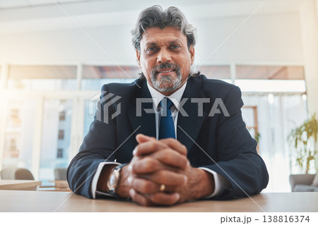 Business man, success and portrait, senior executive of company and professional mindset in the workplace. CEO, management and pride, latino male boss in office in Mexico with confidence and smile Business man, success and portrait, senior executive of company and professional mindset in the workplace. CEO, management and pride, latino male boss in office in Mexico with confidence and smile 138816374