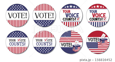 Round voting badges - vector illustration Round voting badges - vector illustration 138816452