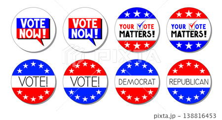 Round voting badges - vector illustration Round voting badges - vector illustration 138816453