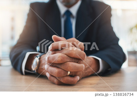 Hands, authority and lawyer man waiting while sitting at a table in court during a case or trial closeup. Justice, law and legal with a male advocate in a courtroom for representation or legislation Hands, authority and lawyer man waiting while sitting at a table in court during a case or trial closeup. Justice, law and legal with a male advocate in a courtroom for representation or legislation 138816734