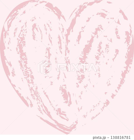 Pastel Pink Brushstroke Heart Valentine's Day Pattern 138816781