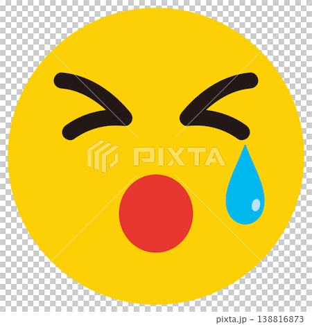 哭泣的臉圖示插圖 哭泣的臉圖示插圖 138816873