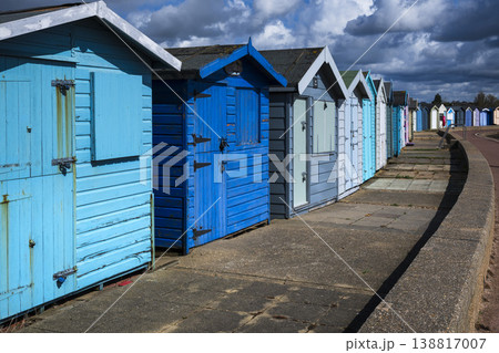 Row of beach huts at Brightlingsea in Essex 138817007
