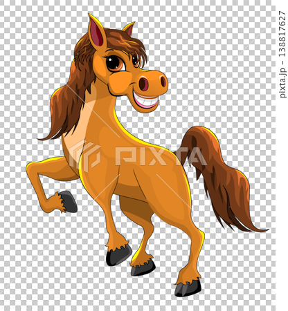 A cute horse smiles joyfully 138817627