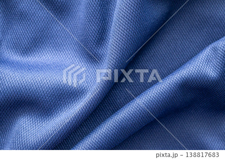 Blue sports clothing fabric football shirt jersey texture Blue sports clothing fabric football shirt jersey texture 138817683