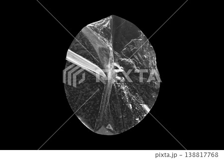 transparent adhesive round plastic sticker label isolated on black background transparent adhesive round plastic sticker label isolated on black background 138817768