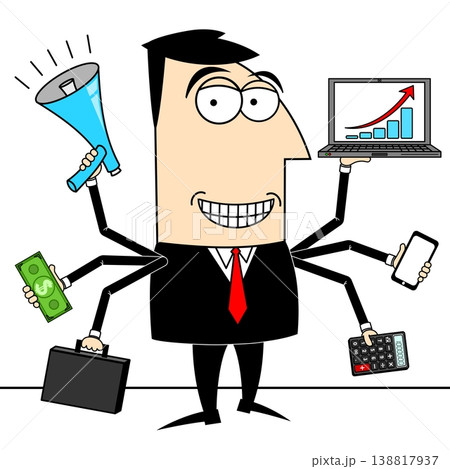 Multitasking businessman Multitasking businessman 138817937