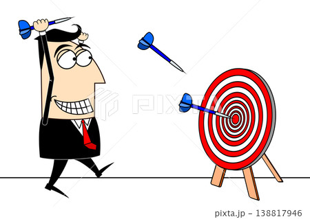 Businessman, darts clip-art Businessman, darts clip-art 138817946