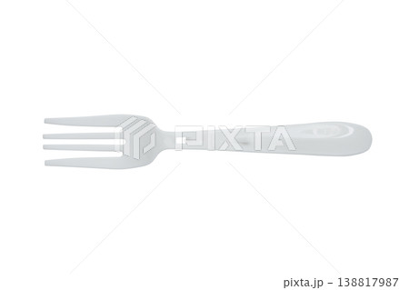 White plastic fork for cup noodles isolated on white background White plastic fork for cup noodles isolated on white background 138817987
