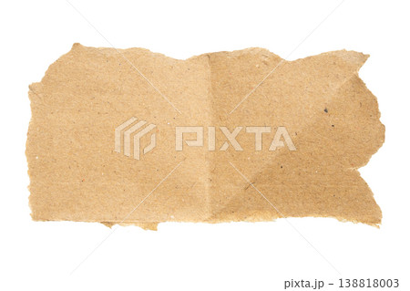 piece of brown paper tear isolated on white background piece of brown paper tear isolated on white background 138818003