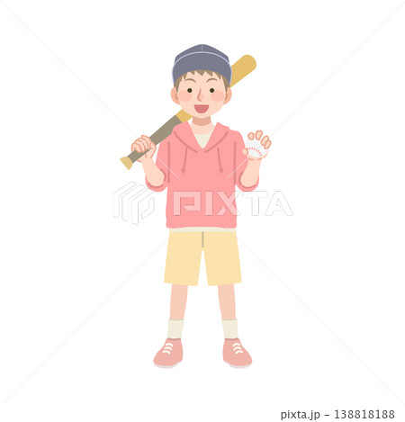 野球をする男の子のイラスト 野球をする男の子のイラスト 138818188