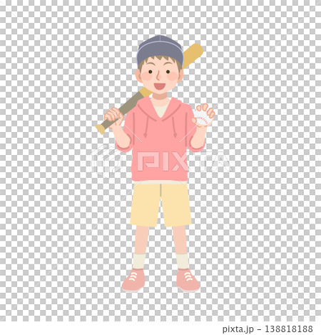 野球をする男の子のイラスト 野球をする男の子のイラスト 138818188
