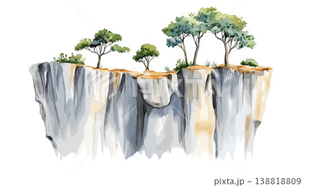 Tsingy de Bemaraha. Tsingy de Bemaraha hand drawn watercolor illustration on white background Tsingy de Bemaraha. Tsingy de Bemaraha hand drawn watercolor illustration on white background 138818809