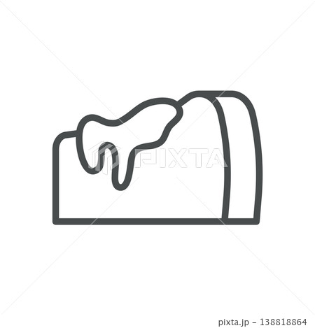 Burnt Basque cheesecake slice outline icon....のイラスト素材 [138818864] - PIXTA