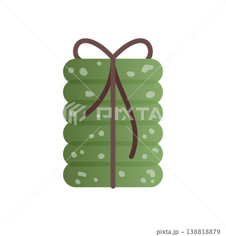 Matcha cookies stack tied with ribbon flat icon. Green tea biscuit gift. Colored green cookies vector illustration isolated on white Matcha cookies stack tied with ribbon flat icon. Green tea biscuit gift. Colored green cookies vector illustration isolated on white 138818879