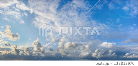 Morning blue sky with white clouds, nature background Morning blue sky with white clouds, nature background 138818970