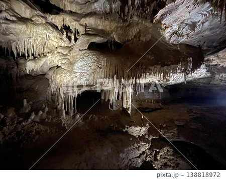 Brown Stalactite in Cave. Prometheus Cave in Georgia Brown Stalactite in Cave. Prometheus Cave in Georgia 138818972