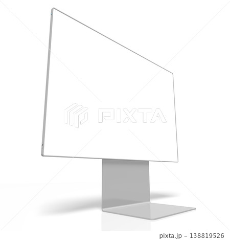Computer monitor with empty screen on white background - 3D illustration Computer monitor with empty screen on white background - 3D illustration 138819526