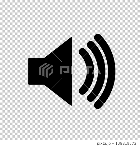 音量スピーカーアイコン　シンプルイラスト 138819572