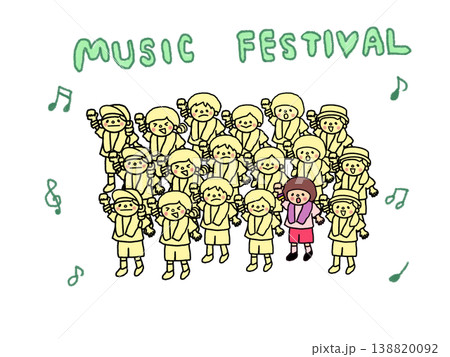 音楽フェス、夏フェス、ロックフェス大好きなカラフルカラフル女の子、男の子 138820092