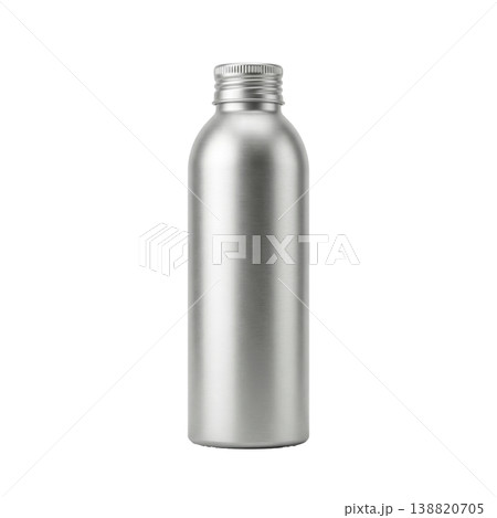 Aluminum cylinder with threaded cap, packaging mock-up for beauty or drink products, studio shot. 138820705