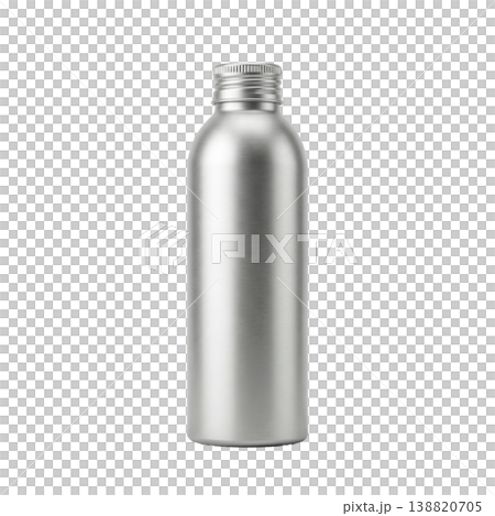 Aluminum cylinder with threaded cap, packaging mock-up for beauty or drink products, studio shot. 138820705