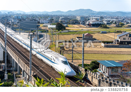 東京駅行き新幹線のぞみN700A 晩秋の宍甘遊園地から見た風景 岡山県岡山市東区 東京駅行き新幹線のぞみN700A 晩秋の宍甘遊園地から見た風景 岡山県岡山市東区 138820758