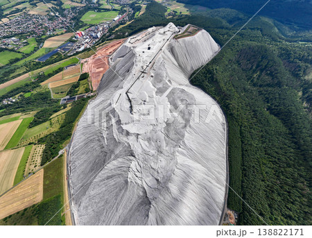 White Slagheap, Waste Heap in Germany - Monte Kali - Salt Mountain in Heringen, Germany. White Slagheap, Waste Heap in Germany - Monte Kali - Salt Mountain in Heringen, Germany. 138822171