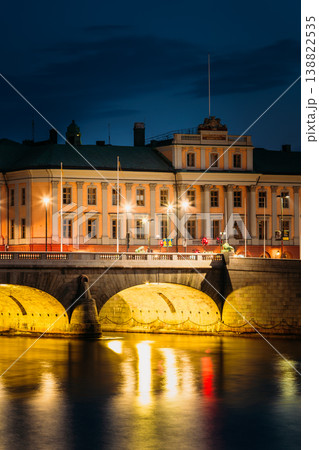 Swedish Parliament Building Riksdagshuset at Night 138822535