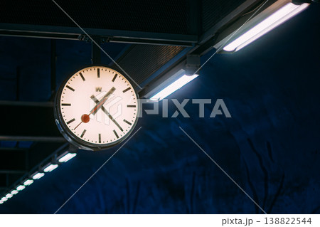 T-Centralen Subway Station Clock and Blue Art 138822544