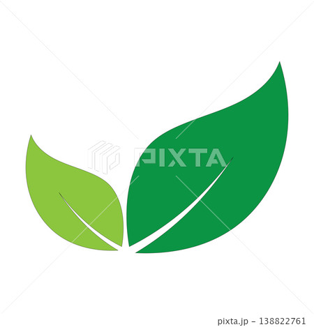 Simple Botanical Leaf Vector Logo Pure White Background Simple Botanical Leaf Vector Logo Pure White Background 138822761