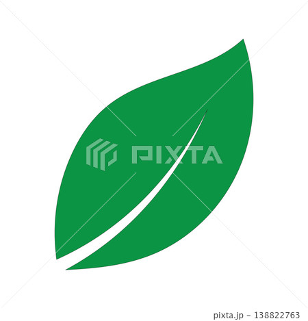 Natural Green Leaf Emblem Vector Logo White Background Natural Green Leaf Emblem Vector Logo White Background 138822763