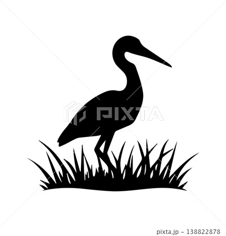 Decorative Cultural Heron Wildlife Brand Logo Illustration Concept Decorative Cultural Heron Wildlife Brand Logo Illustration Concept 138822878