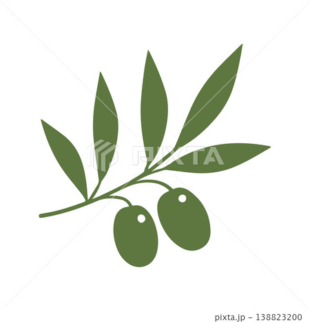 Modern Geometric Olive Branch Organic Logo Design Modern Geometric Olive Branch Organic Logo Design 138823200