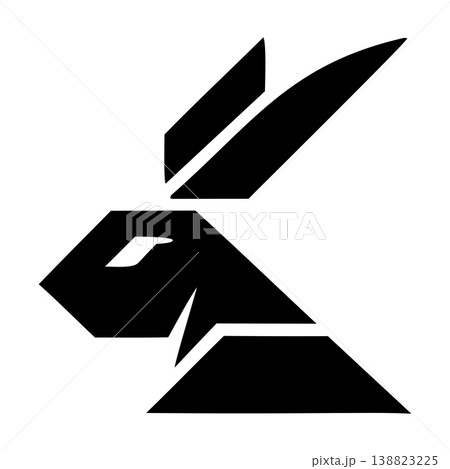 Dynamic Rabbit Logo Representing Speed And Fast Movement 138823225