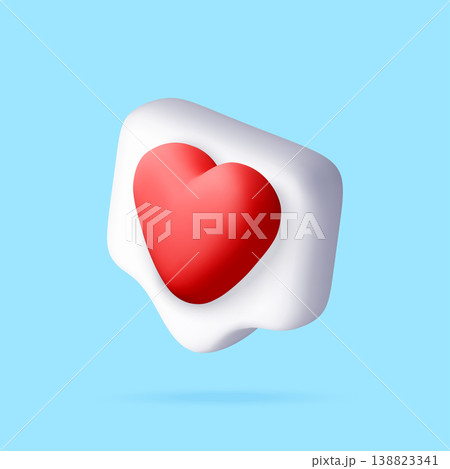 3D red heart icon like 3D red heart icon like 138823341