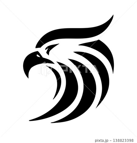 Simple Black Eagle Badge Logo Design 138823398