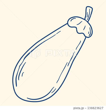 Eggplant hand drawn in blue ink clip art Eggplant hand drawn in blue ink clip art 138823627