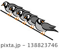 ムクドリの大群。害鳥のイラスト。アイソメトリック図。 138823746
