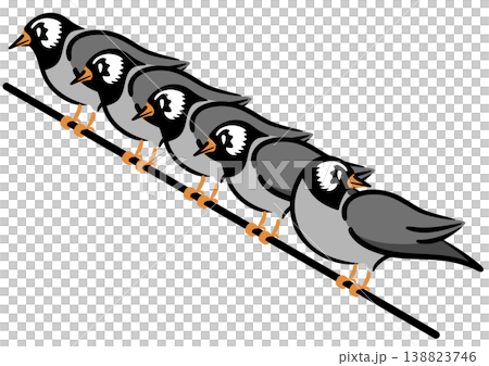 一大群椋鳥。害鳥插圖。等距圖。 138823746